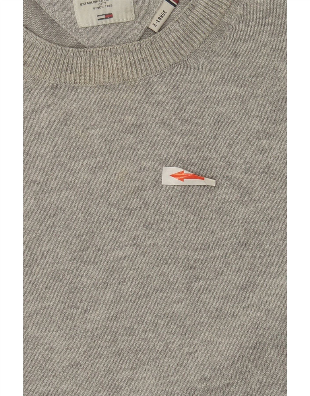 Maglione maglione girocollo da uomo Tommy Hilfiger XL in cotone grigio