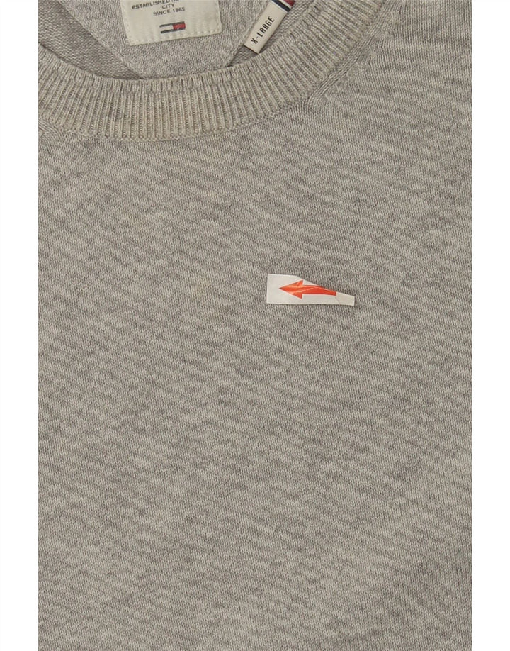Maglione maglione girocollo da uomo Tommy Hilfiger XL in cotone grigio