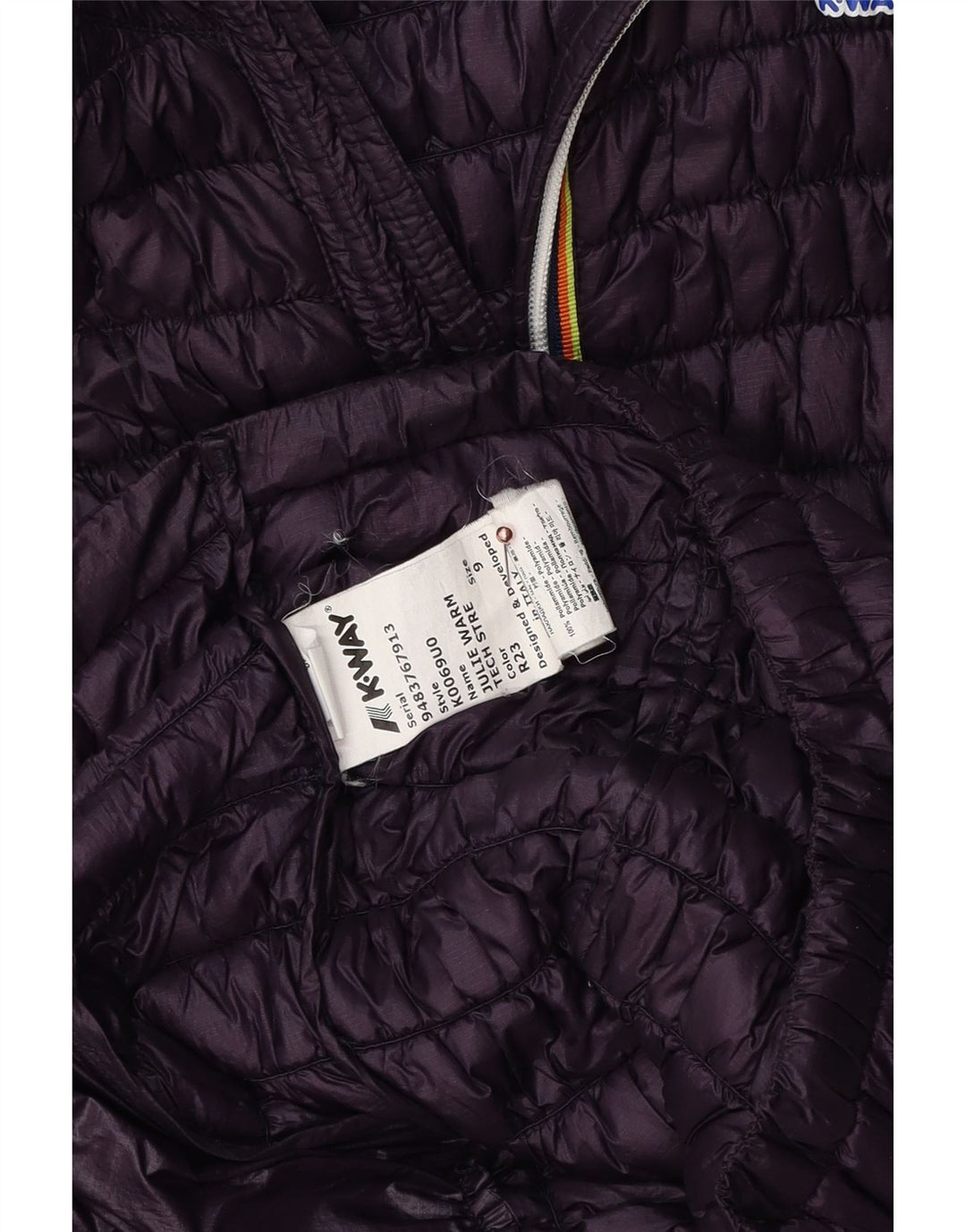 Giacca imbottita con cappuccio da donna K-WAY US 9 poliestere medio viola