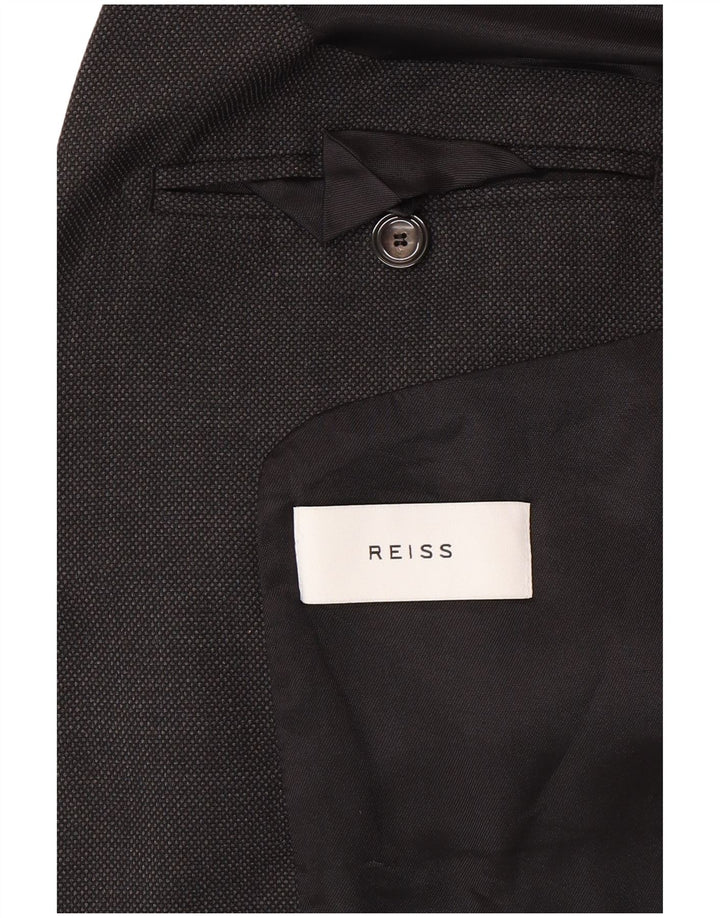 Giacca blazer da uomo a 1 bottone Reiss UK 36 piccola grigia