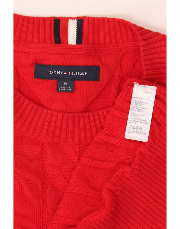 Maglione maglione girocollo da uomo Tommy Hilfiger in cotone rosso medio