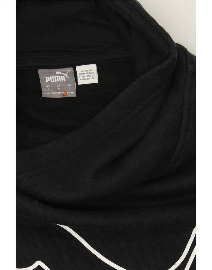 PUMA Womens Graphic Sweatshirt Jumper UK 10 Small Black Cotton Vintage Puma and Second-Hand Puma from Messina Hembry 