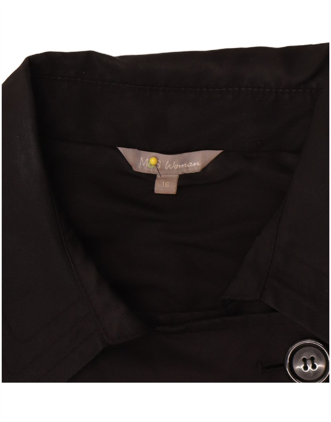 Trench da donna Marks & Spencer UK 16 grande poliestere nero