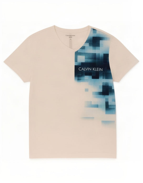 T-shirt grafica da uomo Calvin Klein Jeans Top bianco medio geometrico