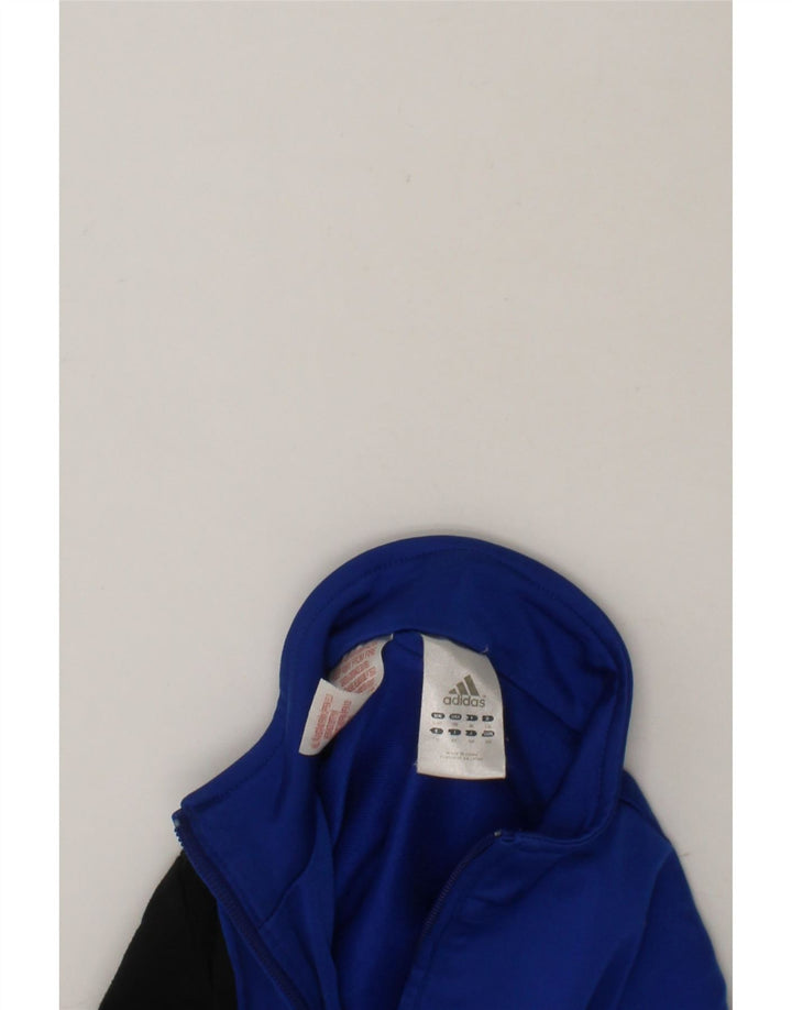 ADIDAS Boys Tracksuit Top Jacket 5-6 Years Blue Colourblock Polyester Vintage Adidas and Second-Hand Adidas from Messina Hembry 