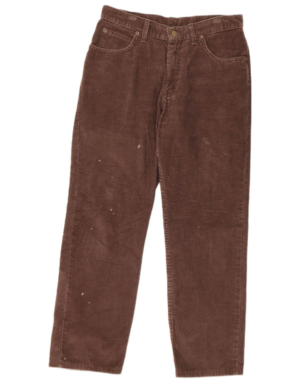 Pantaloni dritti da uomo in velluto a coste Lee W33 L28 in cotone marrone