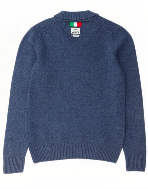 Marlboro Classics Maglione da uomo con scollo a V grande lana blu