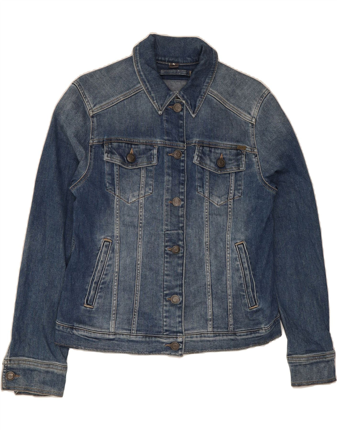 EDDIE BAUER Womens Denim Jacket UK 14 Medium Blue Cotton Vintage Eddie Bauer and Second-Hand Eddie Bauer from Messina Hembry 