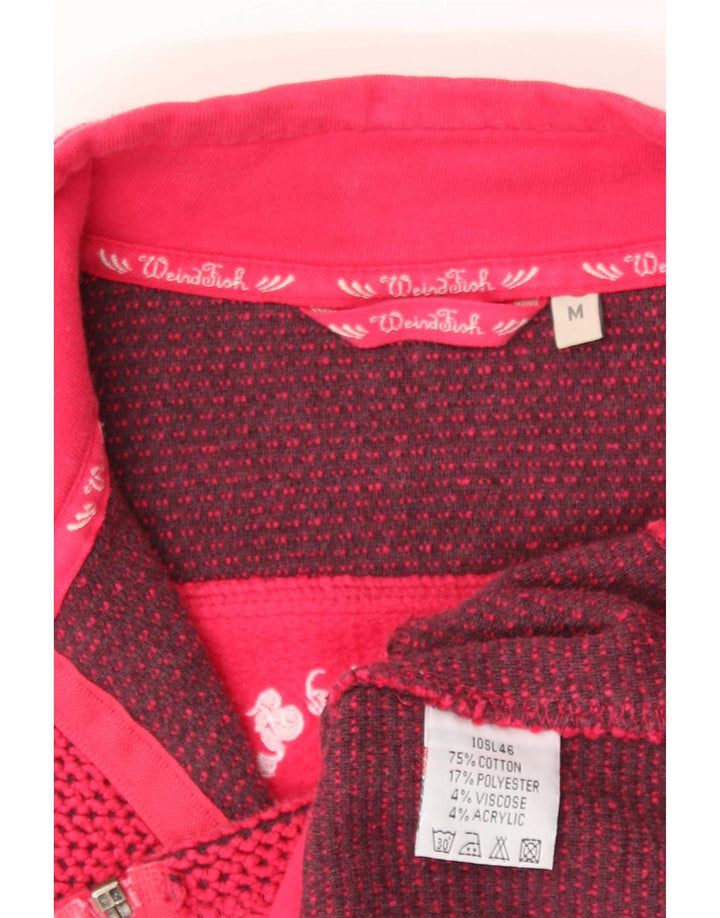 Maglione cardigan da donna Weird Fish UK 14 Cotone rosso medio