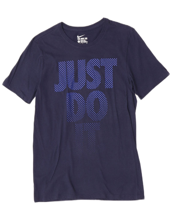 T-shirt grafica Nike da uomo con vestibilità atletica, piccola, in cotone blu navy, sportiva