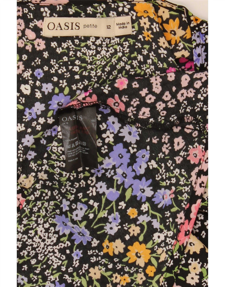 Abito basic da donna Petite a maniche lunghe Oasis UK 12 Medio Nero floreale
