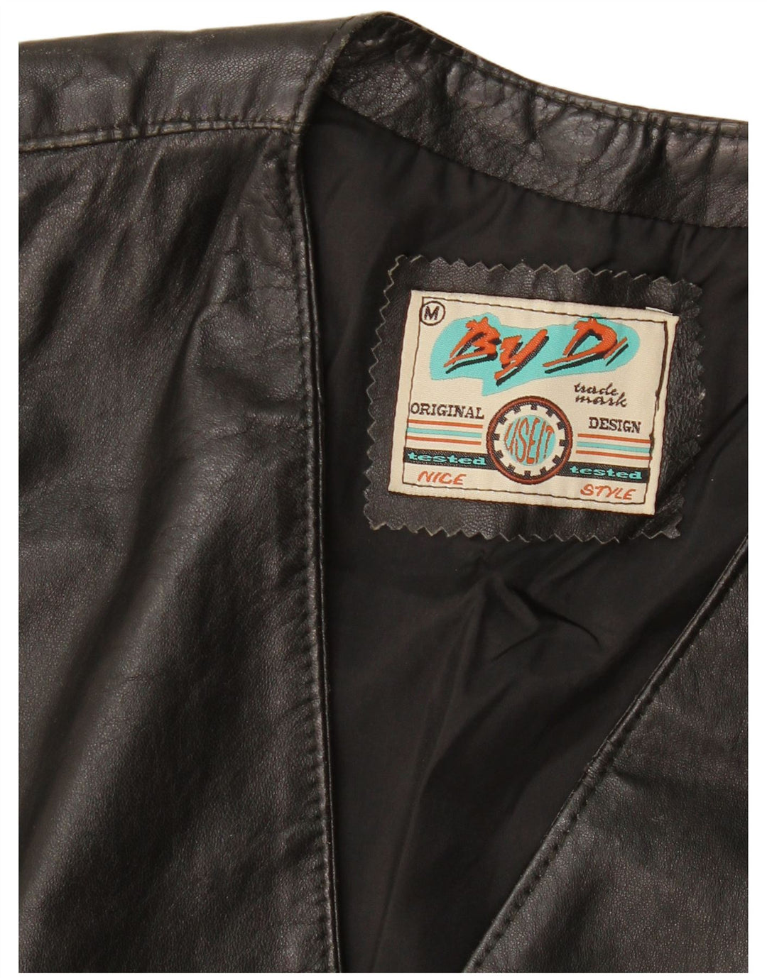 Gilet in pelle da uomo VINTAGE medio nero