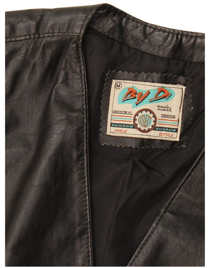 Gilet in pelle da uomo VINTAGE medio nero