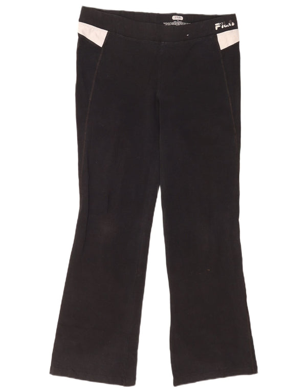 Pantaloni da tuta Fila da donna Flare UK 12 Medium Black Cotton Sports