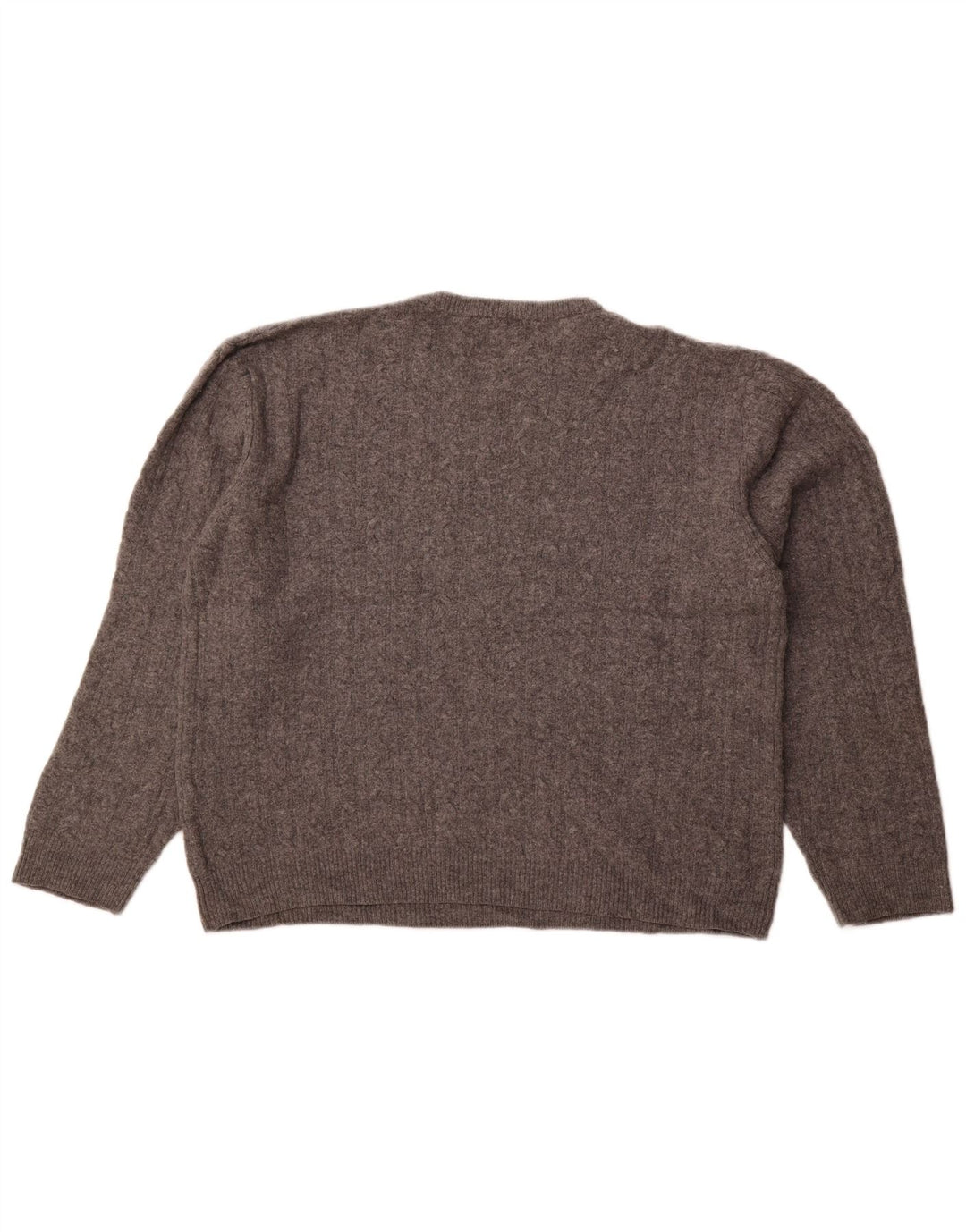 Maglione maglione girocollo da uomo Marks & Spencer XL in lana d'agnello grigia