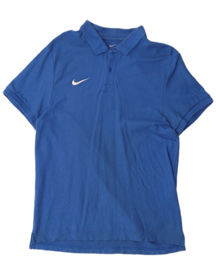 NIKE Mens Polo Shirt Large Blue Cotton