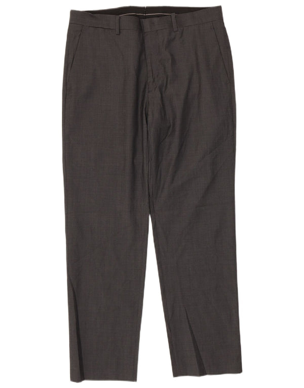 Pantaloni da abito dritti da uomo DKNY W34 L30 grigi