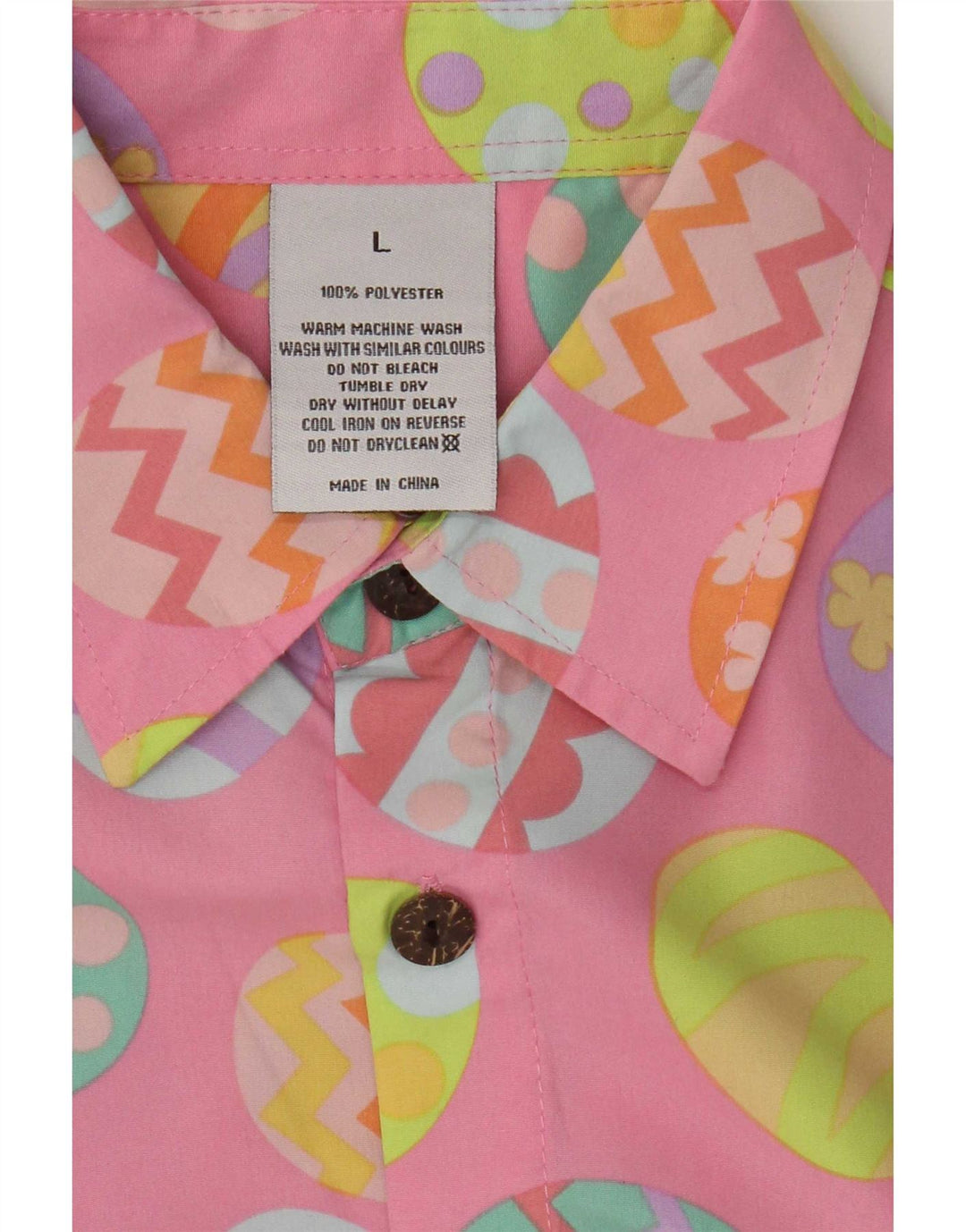 Camicia a maniche corte vintage da uomo con motivo astratto pasquale rosa grande