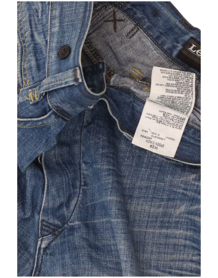 Pantaloncini di jeans da uomo verdi Cinch Lee W29 piccoli in cotone blu