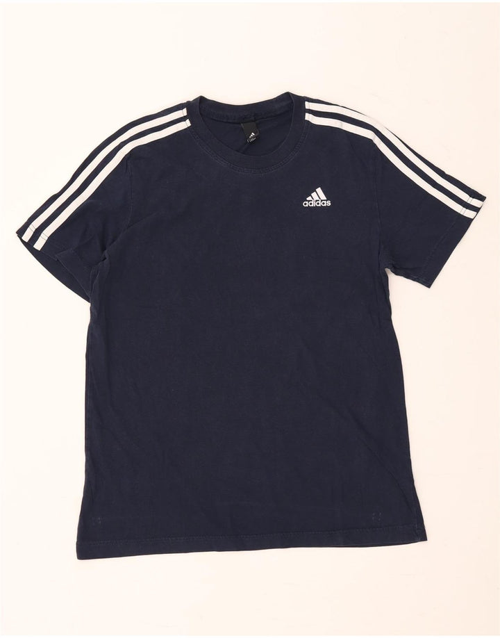 T-shirt da uomo Adidas Top media in cotone blu navy