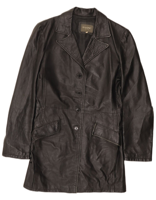 Cappotto in pelle da donna Barone UK 12 Medio in pelle nera