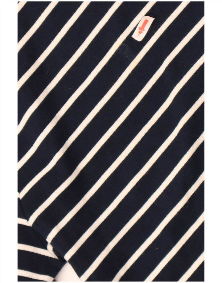 Maglione girocollo da uomo Zara in cotone a righe medie blu navy