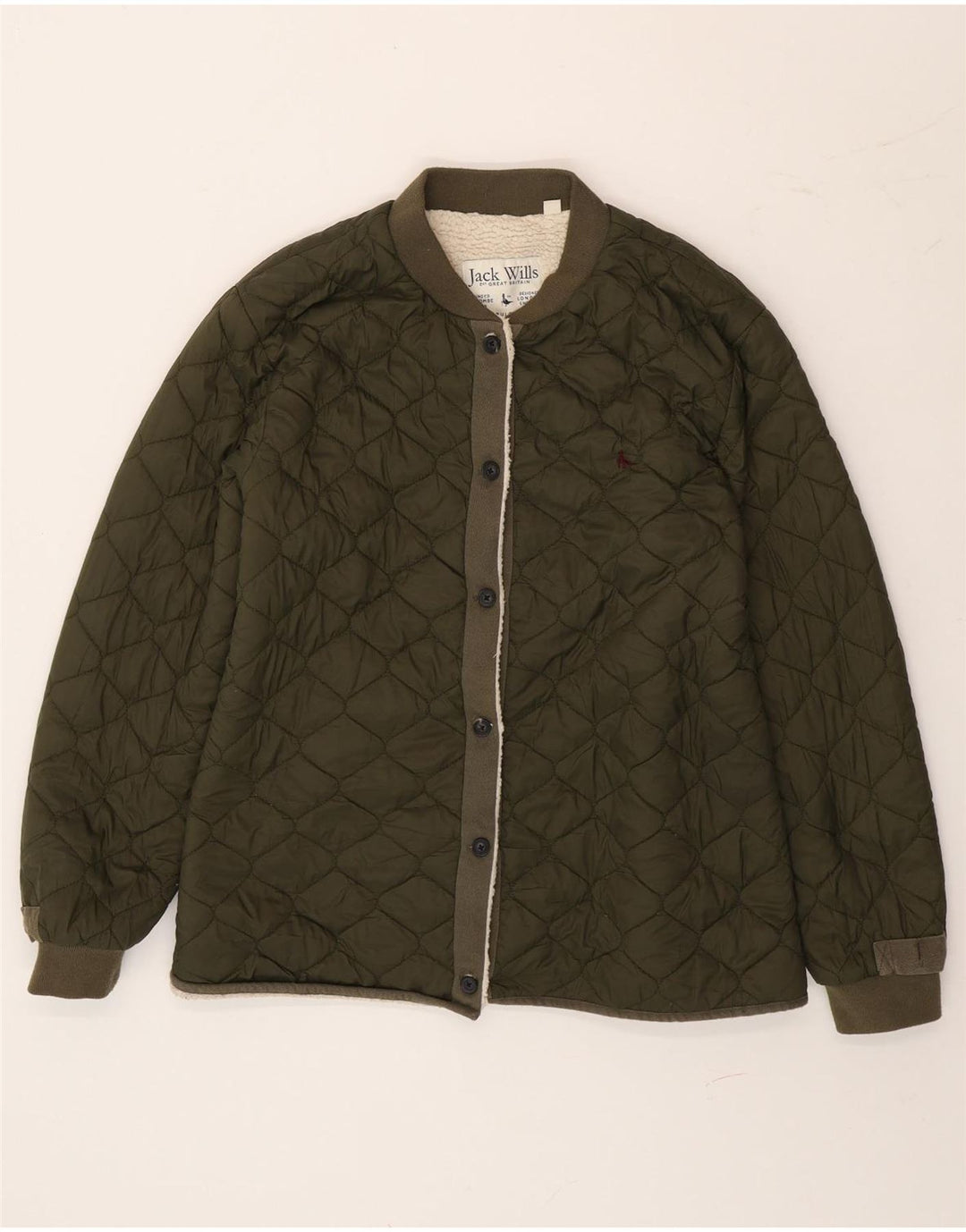 Giacca trapuntata Sherpa da donna Jack Wills UK 14 Large Verde in poliammide