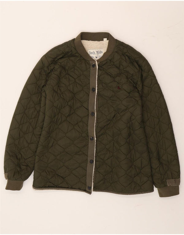 Giacca trapuntata Sherpa da donna Jack Wills UK 14 Large Verde in poliammide