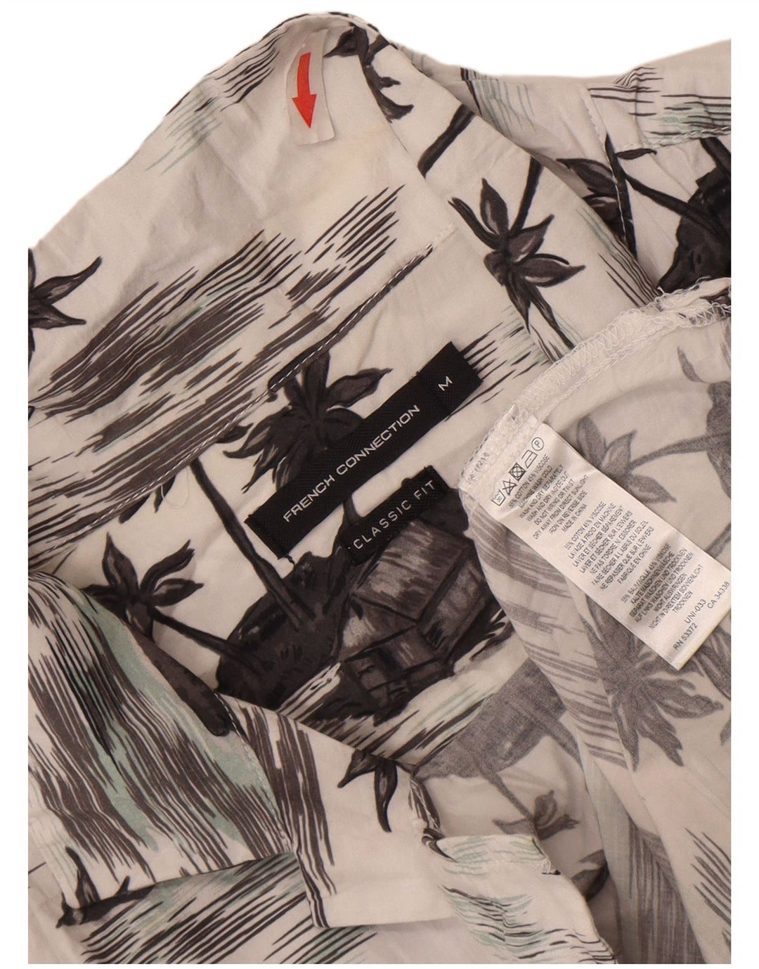 Camicia da uomo a maniche corte dal taglio classico French Connection, hawaiana bianca media