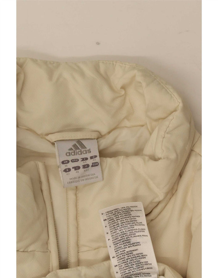 Giacca imbottita da donna Adidas UK 16 Large in poliestere bianco sporco