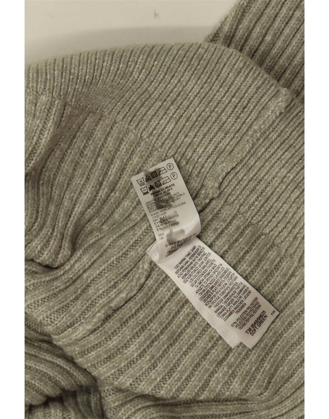 Maglione cardigan da donna Marks & Spencer UK 16 grande poliestere verde