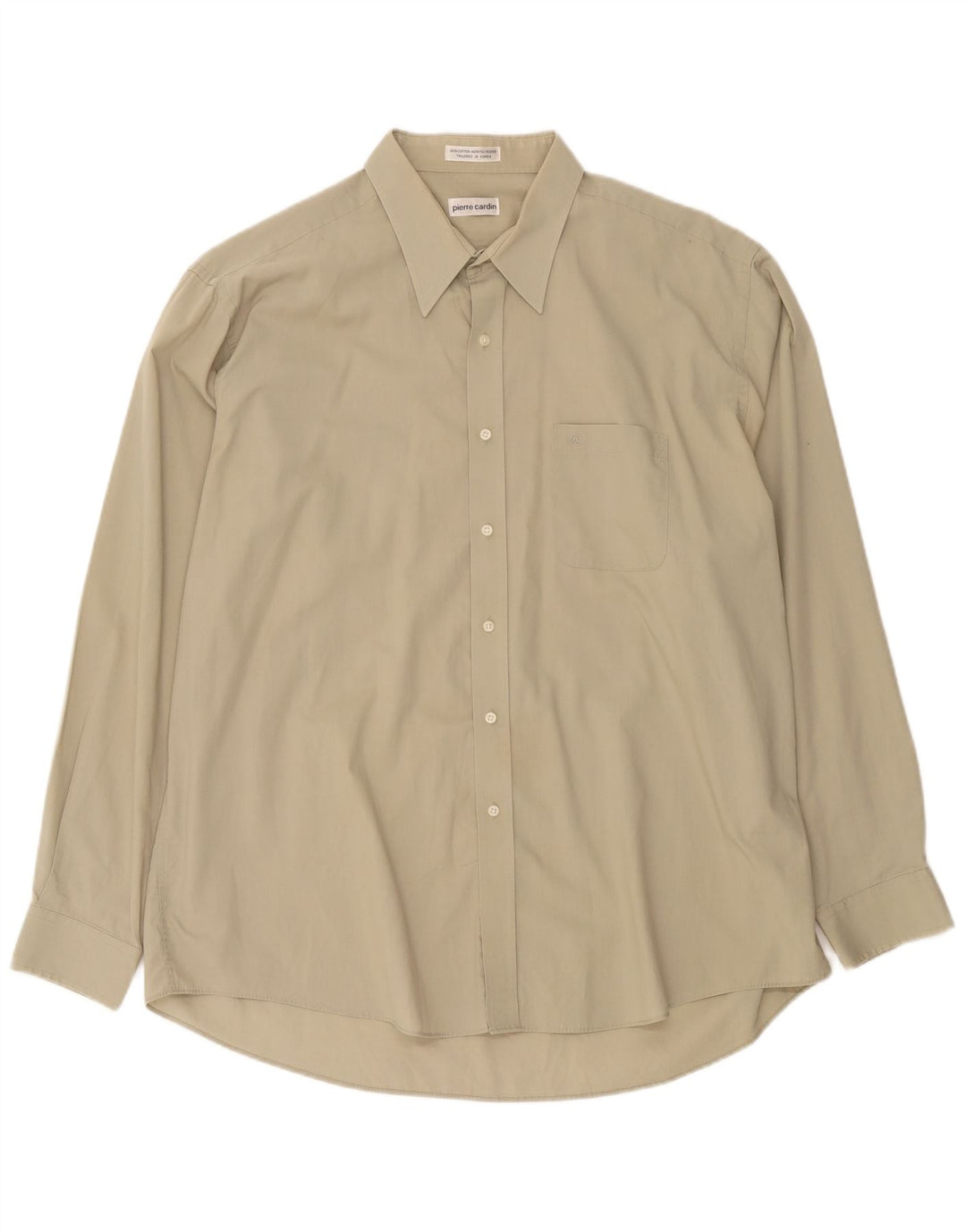 Camicia da uomo Pierre Cardin taglia 18 2XL cotone beige