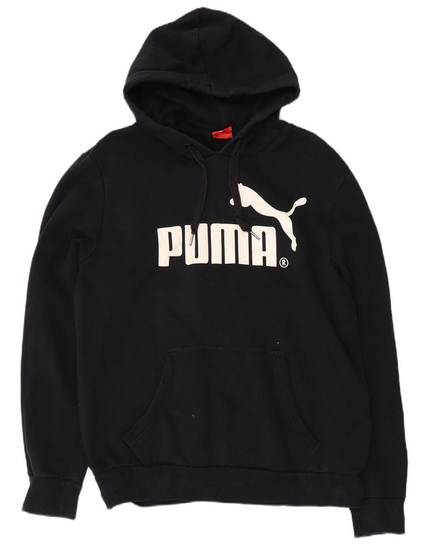 Felpa con cappuccio grafica da uomo Puma Large in cotone nero