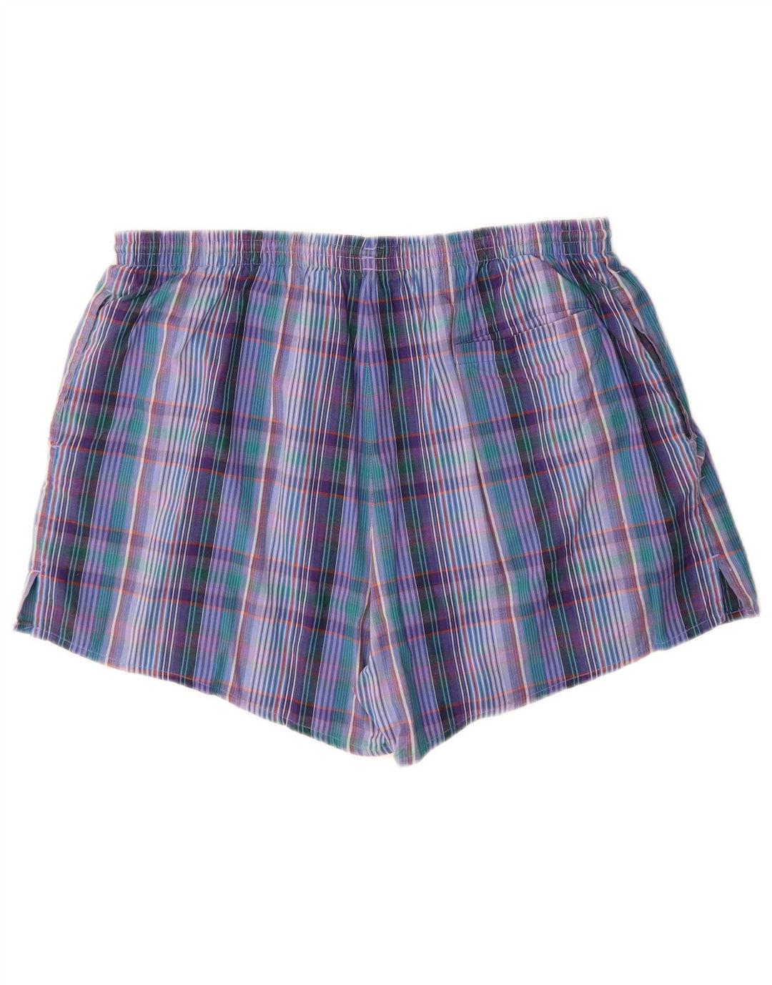 Pantaloncini da bagno da uomo ADIDAS grandi in cotone a quadri blu