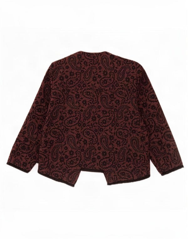 Giacca blazer con maniche a 3/4 da donna Marks & Spencer UK 10 Small Red Paisley