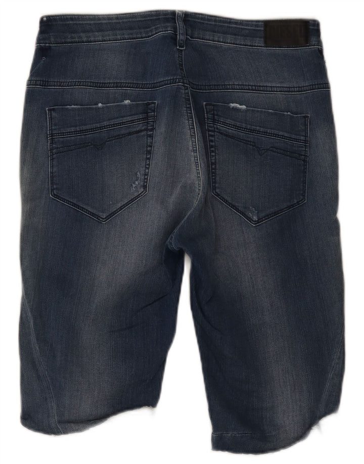 Pantaloncini di jeans invecchiati da donna Diesel W27 piccoli in cotone blu