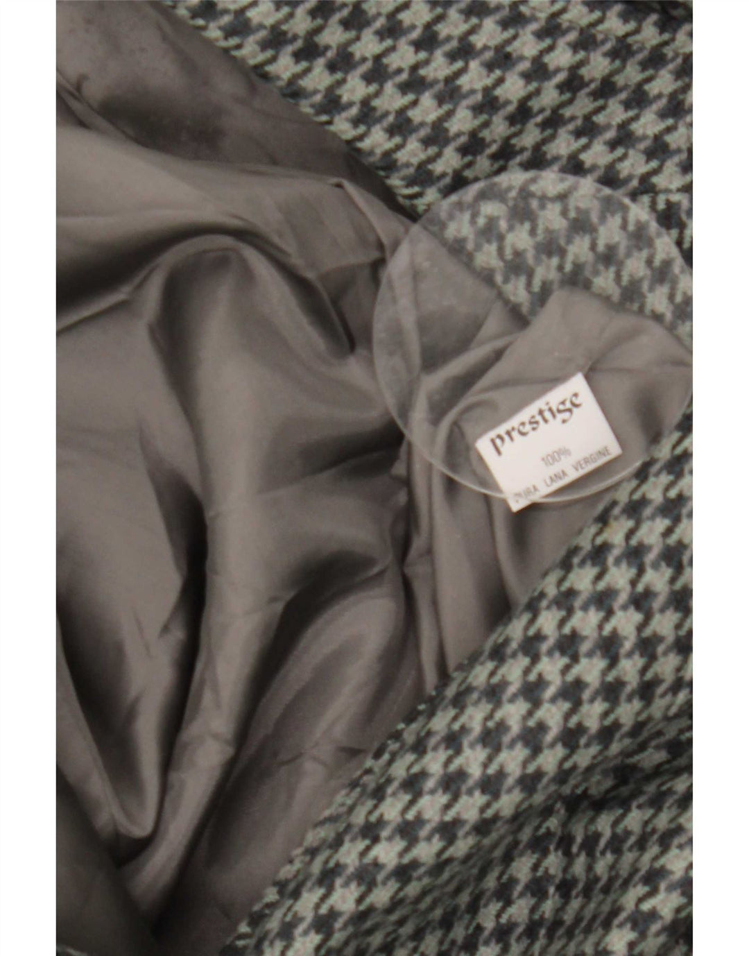 Giacca blazer vintage da donna a 2 bottoni IT 46 grande pied de poule grigio