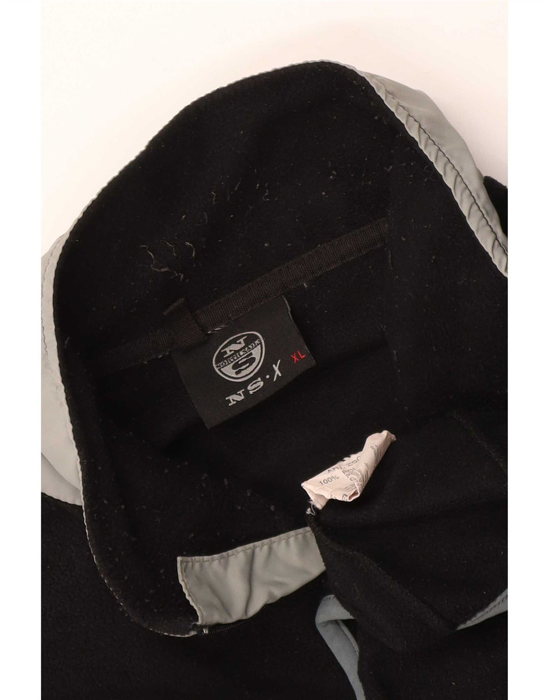 Maglione in pile da uomo North Sails con zip e collo XL in poliestere color block nero