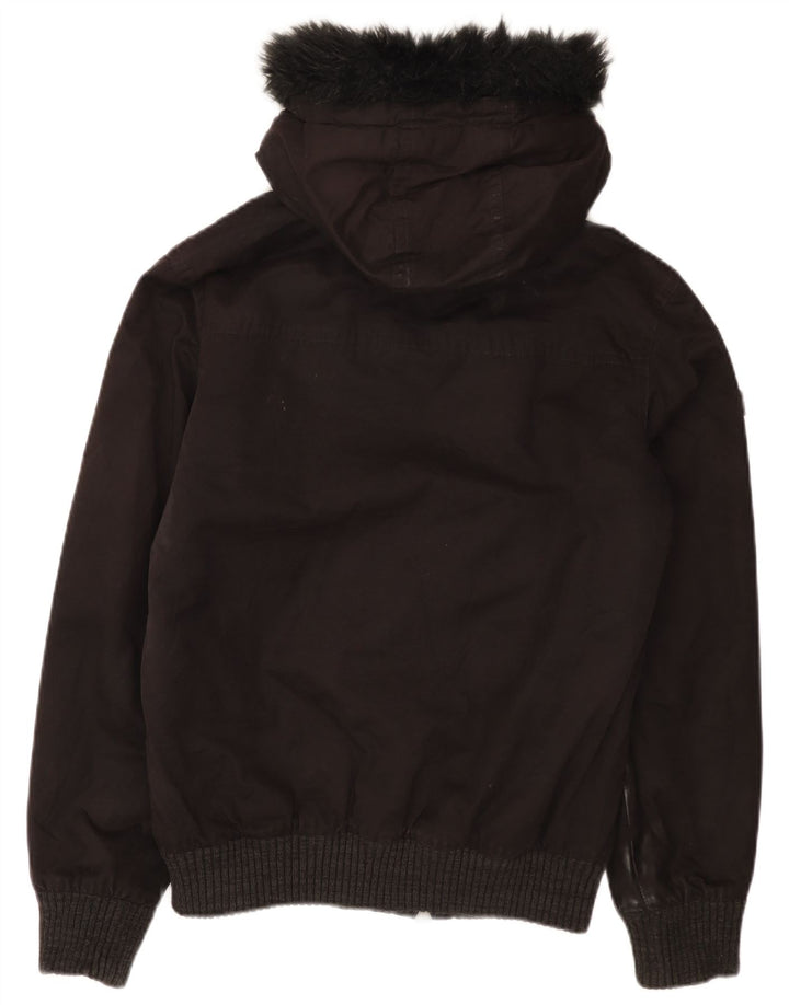 Giubbotto bomber con cappuccio da uomo Superdry UK 38 medio nero