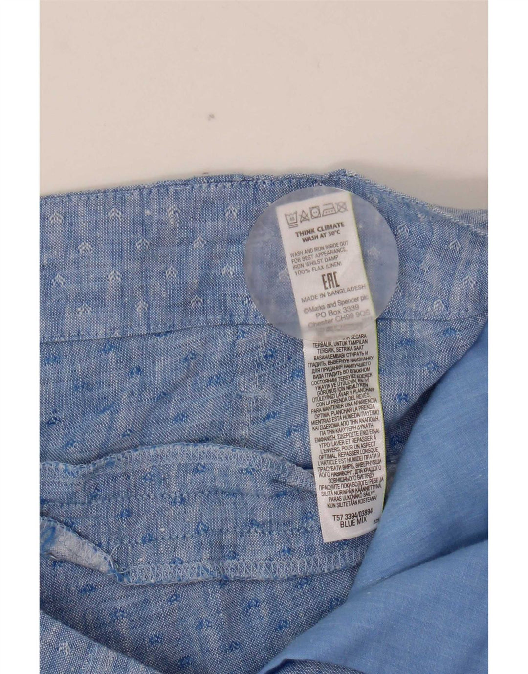 Pantaloncini chino pegged da donna Marks & Spencer UK 12 medi W32 blu geometrici