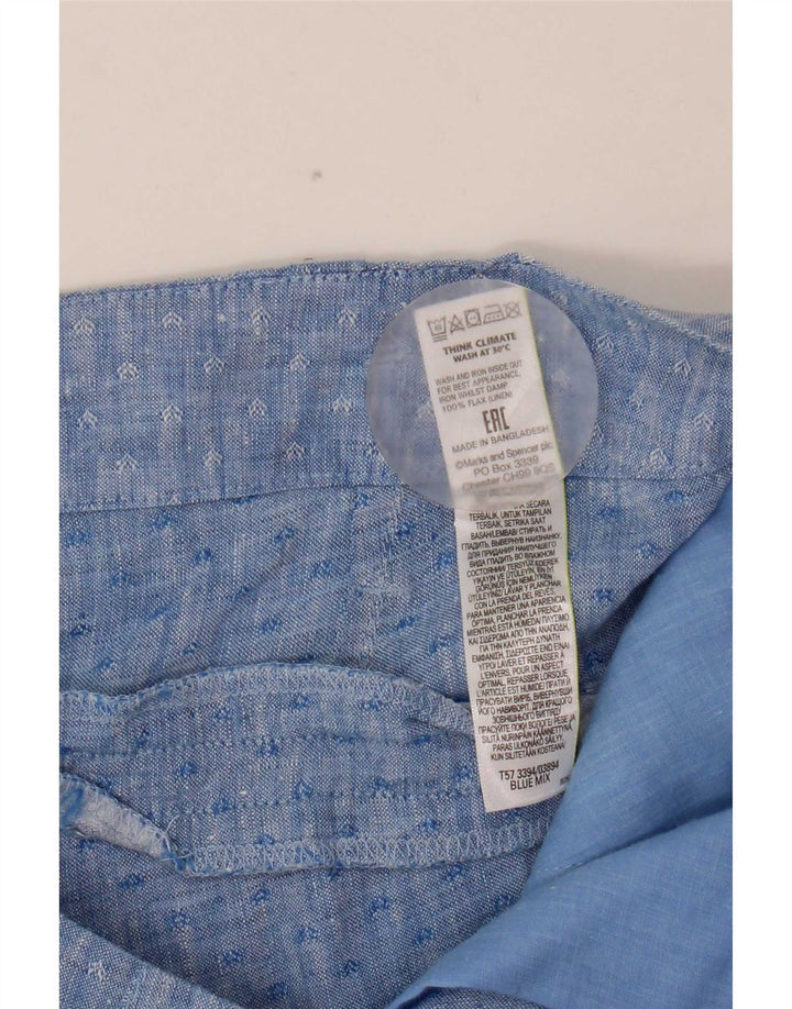 Pantaloncini chino pegged da donna Marks & Spencer UK 12 medi W32 blu geometrici