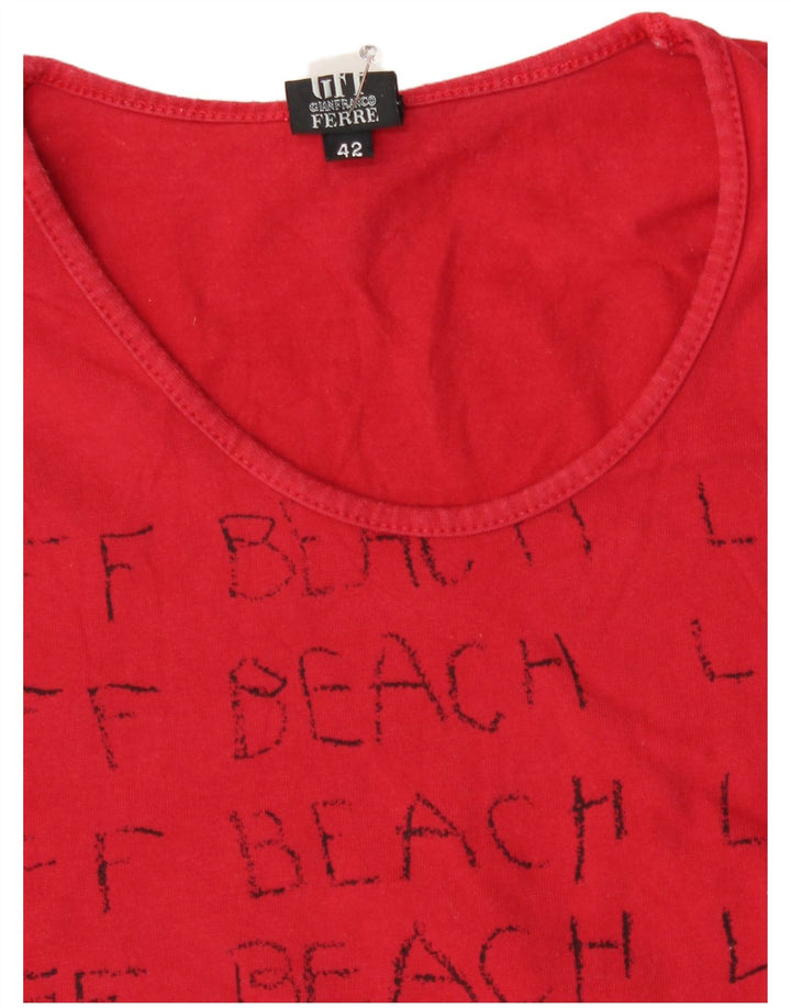 T-shirt grafica corta da donna Gianfranco Ferre IT 42 rosso medio