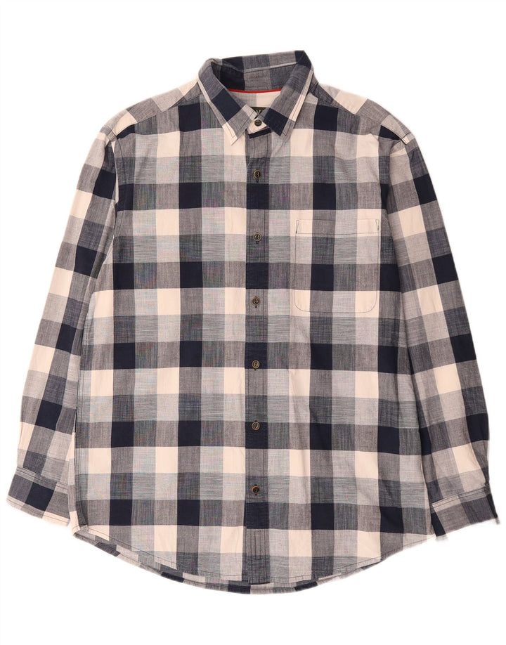 Camicia da uomo Orvis in cotone a quadri grandi blu navy