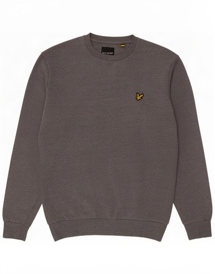 Felpa da uomo Lyle & Scott in cotone grigio medio