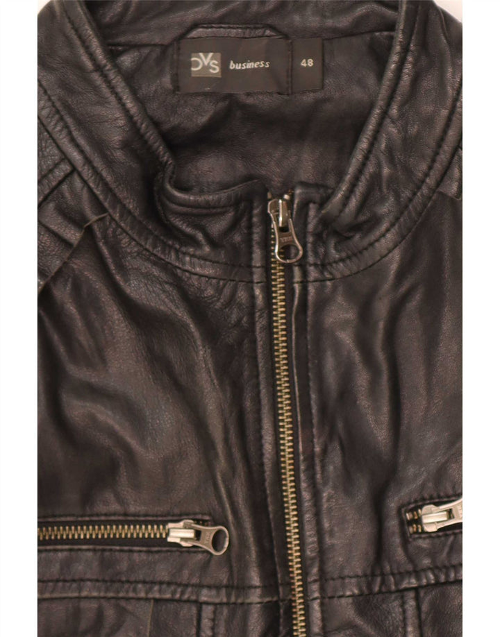 Giacca da motociclista in pelle da donna BVS EU 48 2XL Nera