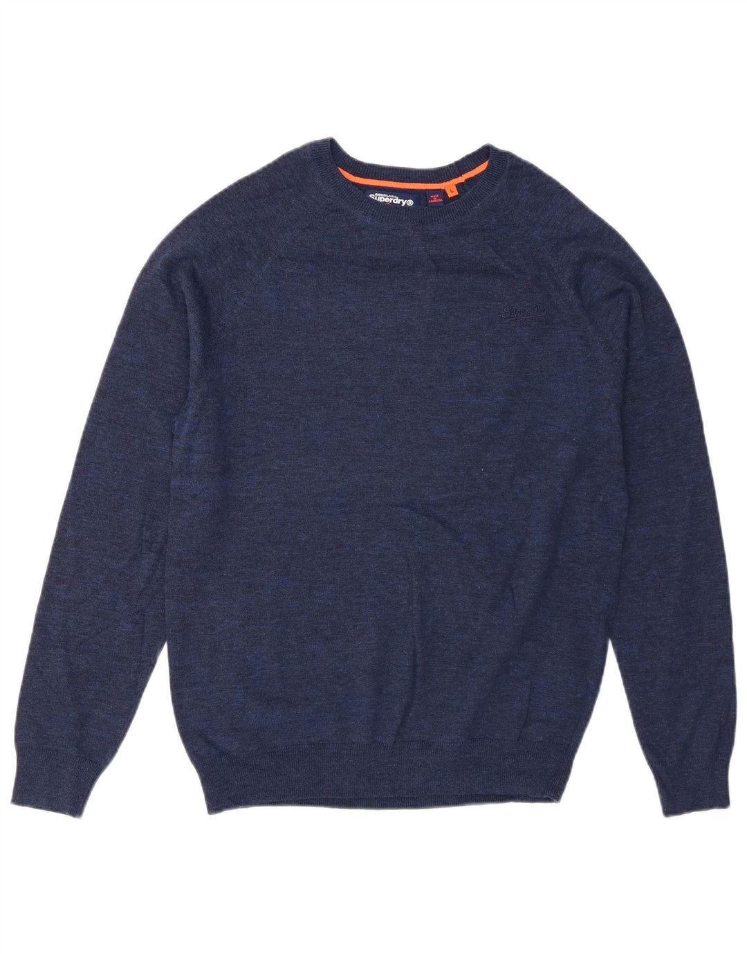 Maglione da uomo girocollo Superdry in cotone blu di grandi dimensioni