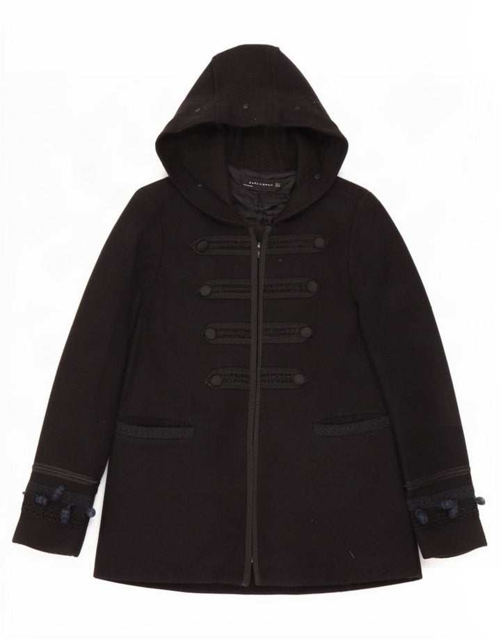 Giubbotto bomber con cappuccio da donna Zara UK 14 lana nera media
