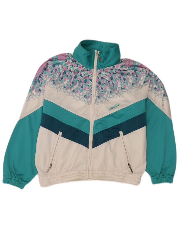 Giacca da ginnastica grafica da uomo Ellesse XS verde geometrica retrò