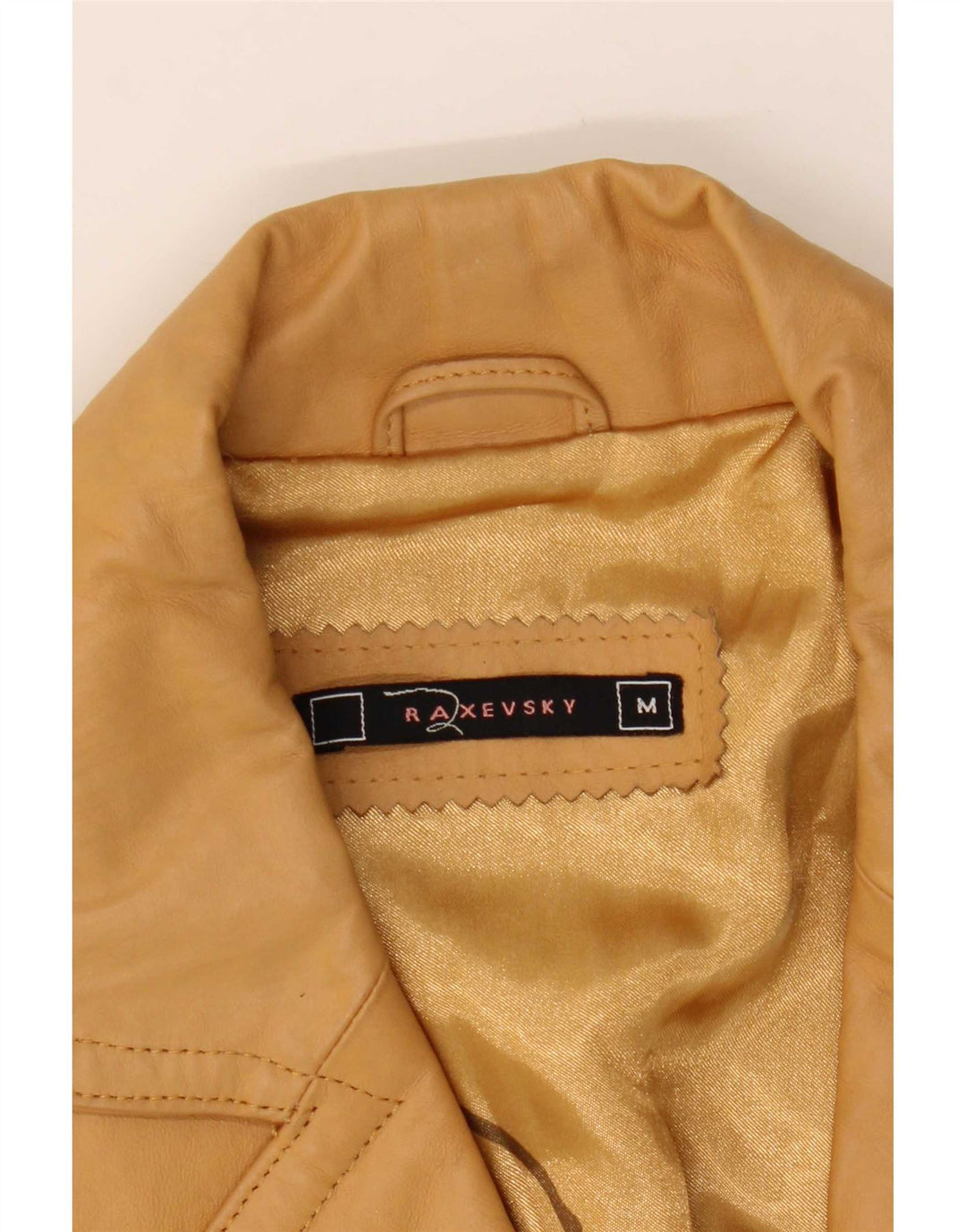 Giacca in pelle da donna vintage UK 12 Pelle beige media