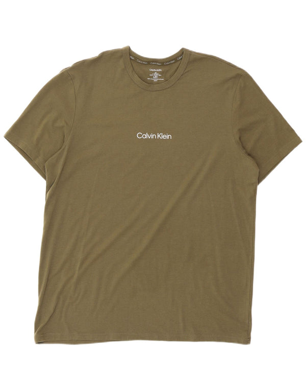 Calvin Klein Uomo T-shirt Top Large Cachi